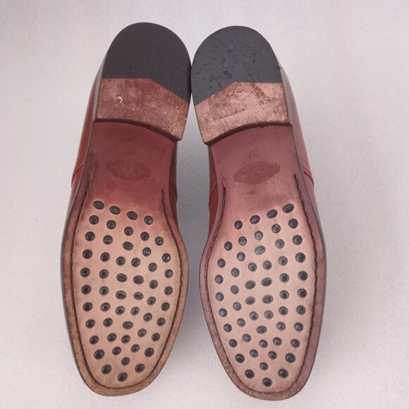 TOD'S Women's Studded Ankle Boots Brown Leather Lace Up Shoes Sz 6.5 - Picture 6 of 8